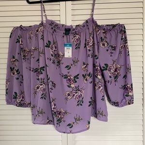 Rue21 Plus 3XL Purple Floral Blouse